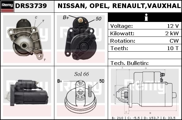 DELCO REMY Стартер DRS3756